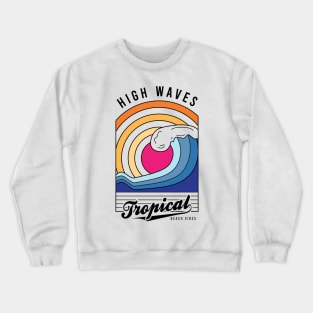 Sunset Ocean Waves Crewneck Sweatshirt